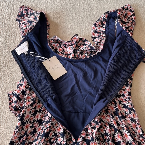 NWT Charles Henry Navy Floral Fit & Flare Dress XL - Picture 7 of 11